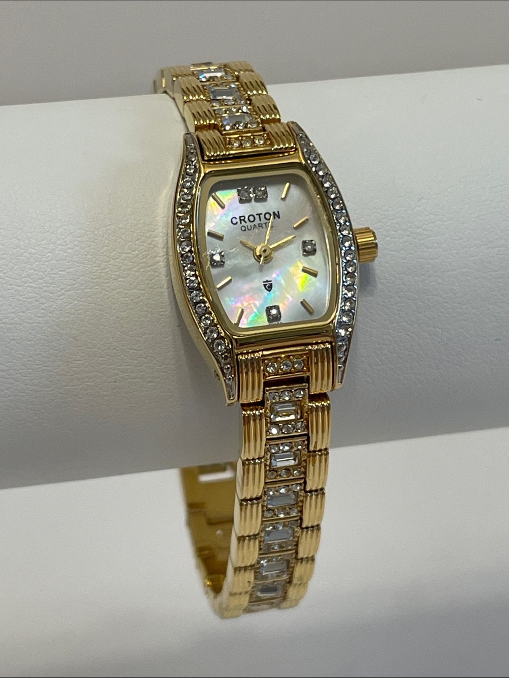 Croton Women's Gold-Tone Crystal Bracelet Watch